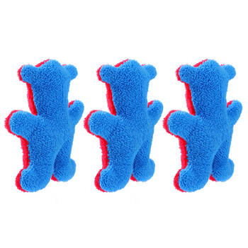 3PK Paws & Claws Teddy Bear Plush Dog/Pet Toy Clip Strip 20x12cm Assorted