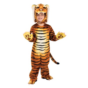 Silly Safari Kids Tiger Animal Dress Up Jumpsuit Costume - Size S
