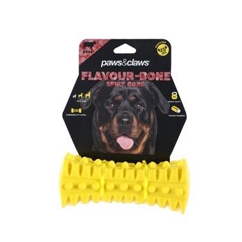 Paws & Claws Flavour-Bone Spiky Bone Beef Flavoured Rubber Toy