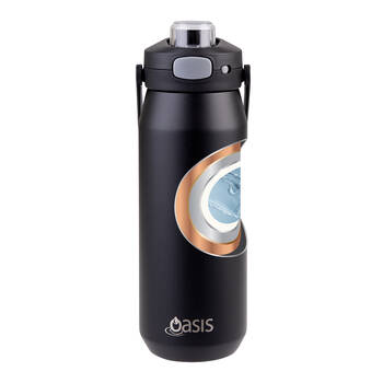 Oasis Ceramic Stainless Steel Insulated Capri Drink Bottle 750ml Black