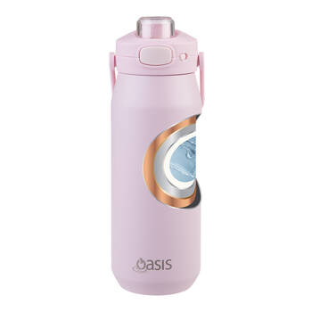 Oasis Ceramic Stainless Steel Insulated Capri Drink Bottle 750ml Pink Lemonade