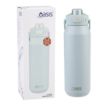 Oasis Ceramic Stainless Steel Insulated Capri Drink Bottle w/ Lid 1L Sea Mist