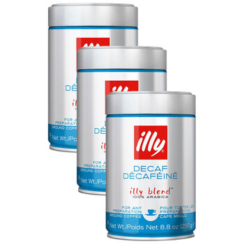 3PK Illy Decaf Espresso Ground Coffee 250g