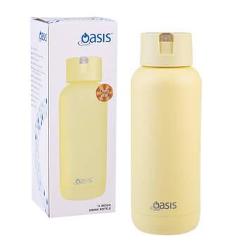 Oasis Ceramic Lined Stainless Steel Insulated Moda Drink Bottle 1L Daffodil