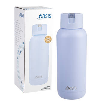 Oasis Ceramic Lined Stainless Steel Insulated Moda Drink Bottle 1L Periwinkle