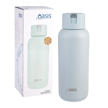 Oasis Ceramic Lined Stainless Steel Insulated Moda Drink Bottle 1L Sea Mist
