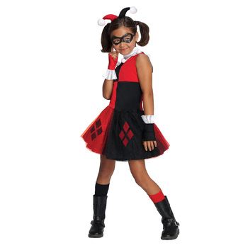 Dc Comics Harley Quinn Deluxe Tutu Girls Dress Up Costume - Size M