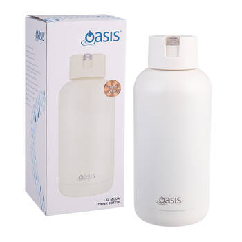 Oasis Ceramic Lined Stainless Steel Insulated Moda Drink Bottle 1.5L Alabaster