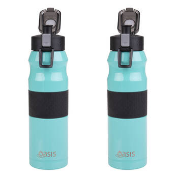 2PK Oasis Stainless Steel Insulated Flip-Top Sports Bottle 600ml Spearmint