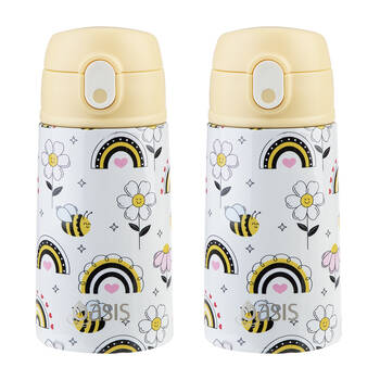 2PK Oasis Stainless Steel Insulated Kids Drink Bottle w/ Straw 400ml Busy Bees