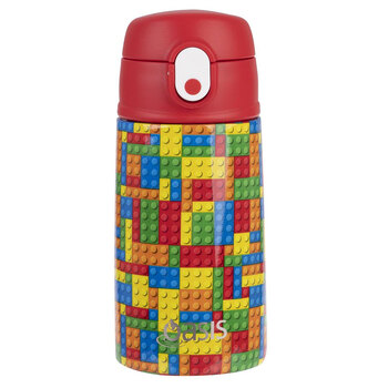 Oasis 400ml Stainless Steel Double Wall Insulated Kids Bottle - Bricks