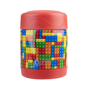 Oasis Stainless Steel Insulated Kids Food Flask Double Wall 300ml Bricks