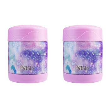 2PK Oasis Stainless Steel Insulated Kids Food Flask Double Wall 300ml Galaxy