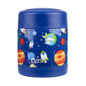 Oasis Stainless Steel Insulated Kids Food Flask Double Wall 300ml Outer Space