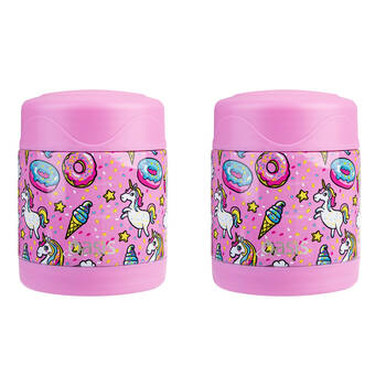 2PK Oasis Stainless Steel Insulated Kids Food Flask Double Wall 300ml Unicorn