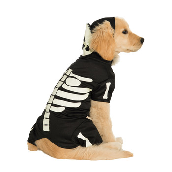 Rubies Skeleton Glow In The Dark Pet Hoodie Pet Dress Up Costume - Size L