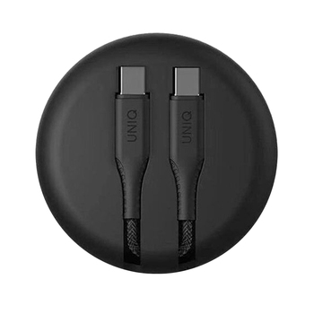 Uniq Halo USB-C to USB-C 1.2m Cable Fast Charger w/ Organizer - Black