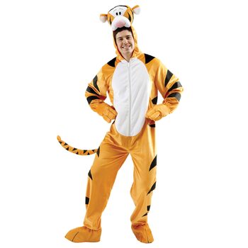 Rubies Winnie The Pooh Tigger Adults Jumpsuit Dress Up Costume - Size XL