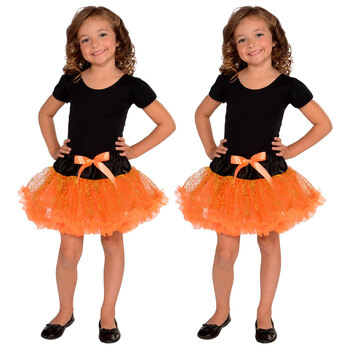 2PK Rubies Orange Halloween Tutu Dress Up Costume - Size S