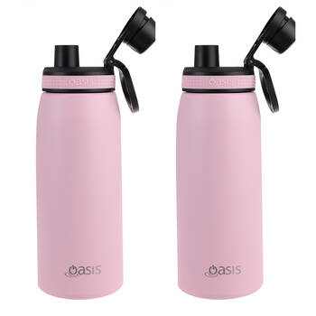 2PK Oasis Stainless Steel Insulated Sports Bottle w/ Screw Cap 780ml Carnation