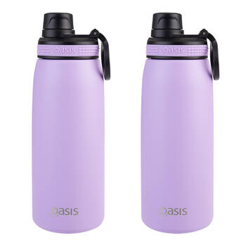 2PK Oasis Stainless Steel Insulated Sports Bottle w/ Screw Cap 780ml Lavender