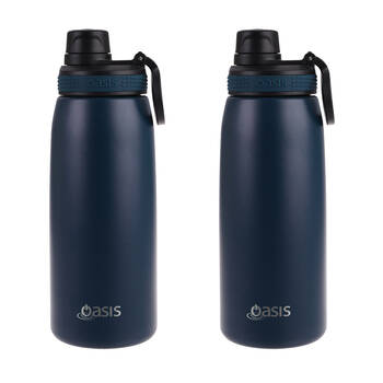 2PK Oasis Stainless Steel Insulated Sports Bottle w/ Screw Cap 780ml Navy