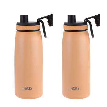 2PK Oasis Stainless Steel Insulated Sports Bottle w/ Screw Cap 780ml Rockmelon