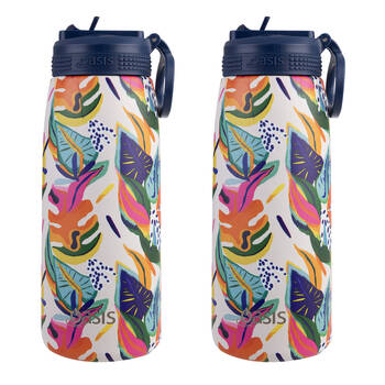 2PK Oasis Stainless Steel Insulated Sports Bottle w/ Sipper 780ml Calypso Dreams