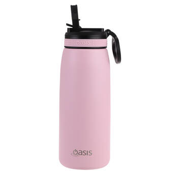Oasis Stainless Steel Double Wall Sports Bottle w/ Sipper 780ml Carnation