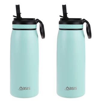 2PK Oasis Stainless Steel Double Wall Sports Bottle w/ Sipper 780ml Mint