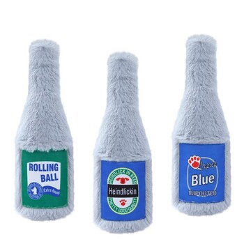 3PK Paws & Claws Furry Beer Bottle Plush 22x8cm Assorted