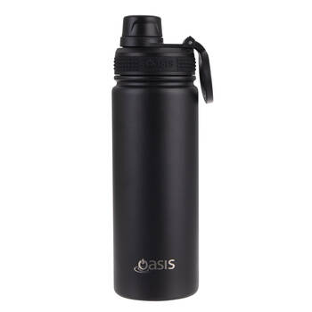 Oasis Stainless Steel Insulated Challenger Sports Bottle w/Cap 550ml Black