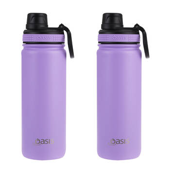 2PK Oasis Stainless Steel Insulated Challenger Sports Bottle w/Cap 550ml Lavender