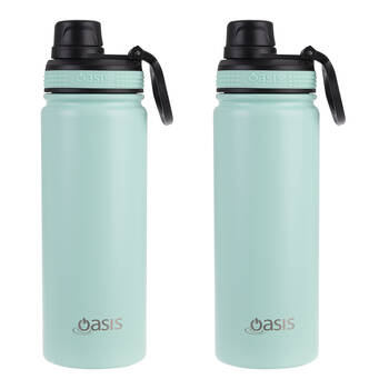 2PK Oasis Stainless Steel Insulated Challenger Sports Bottle w/Cap 550ml Mint