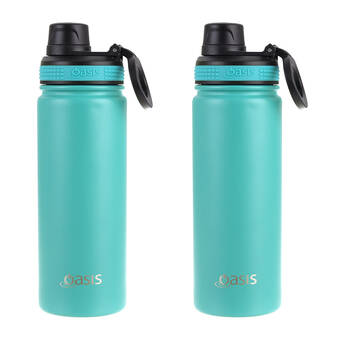 2PK Oasis Stainless Steel Insulated Challenger Sports Bottle w/Cap 550ml Turquoise