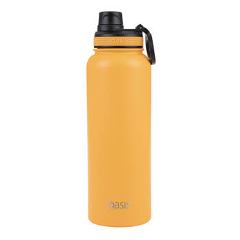 Oasis Stainless Steel Insulated Challenger Sports Bottle w/ Cap 1.1L Neon Orange
