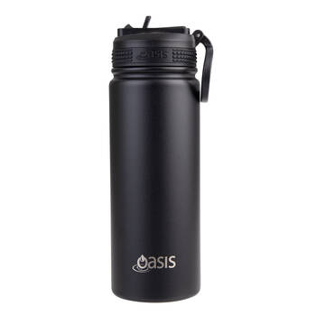 Oasis Stainless Steel Insulated Challenger Sports Drink Bottle 550ml Black