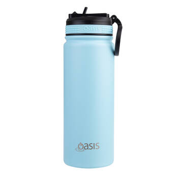 Oasis Stainless Steel Insulated Challenger Sports Drink Bottle 550ml Island Blue
