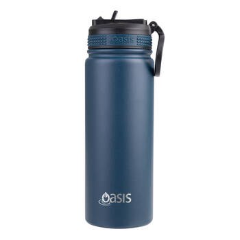 Oasis Stainless Steel Insulated Challenger Sports Drink Bottle 550ml Navy