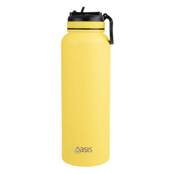 Oasis Stainless Steel Insulated Challenger Sports Bottle 1.1L Neon Yellow