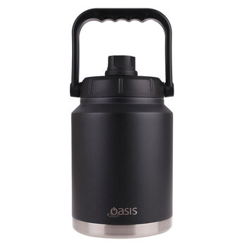 Oasis 2.1L Insulated Mini Jug Stainless Steel w/ Carry Handle - Black