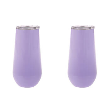 2PK Oasis Stainless Steel Insulated Champagne Flute Double Walled 180ml Lilac