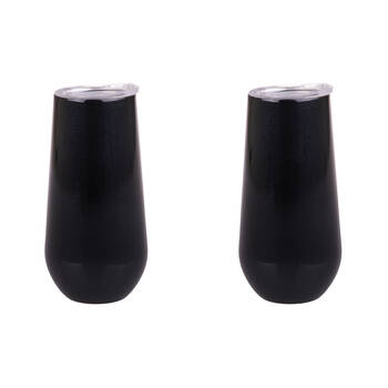 2PK Oasis Stainless Steel Insulated Champagne Flute Double Walled 180ml Midnight