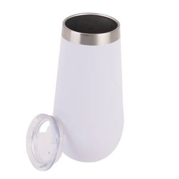 Oasis Stainless Steel Insulated Champagne Flute Double Walled 180ml White