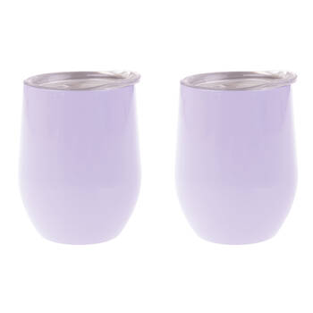 2PK Oasis Stainless Steel Insulated Wine Tumbler Double Walled 330ml Lilac