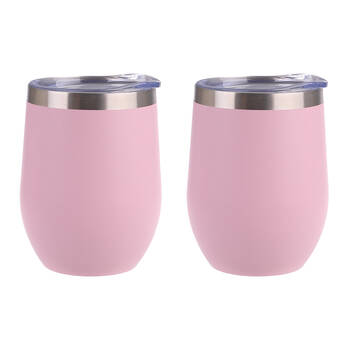 2PK Oasis Stainless Steel Insulated Wine Tumbler Double Walled 330ml Matte Carnation