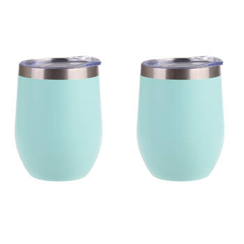 2PK Oasis Stainless Steel Insulated Wine Tumbler Double Walled 330ml Matte Mint
