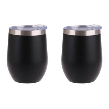 2PK Oasis Stainless Steel Insulated Wine Tumbler Double Walled 330ml Matte Onyx