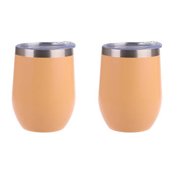 2PK Oasis Stainless Steel Insulated Wine Tumbler Double Walled 330ml Matte Rockmelon