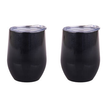 2PK Oasis Stainless Steel Insulated Wine Tumbler Double Walled 330ml Midnight